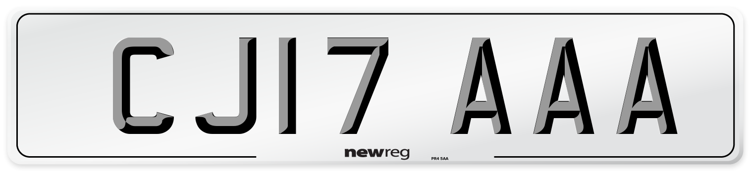 CJ17 AAA Number Plate from New Reg